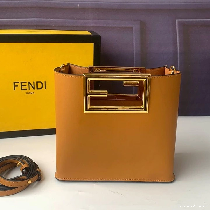 Affordable HOT Bag Calf Leather Fendi Way In Small Brown 0715